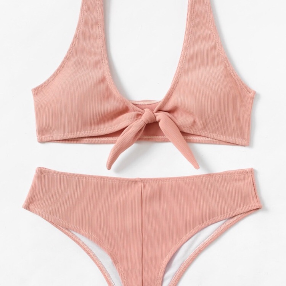 Pink tie bikini